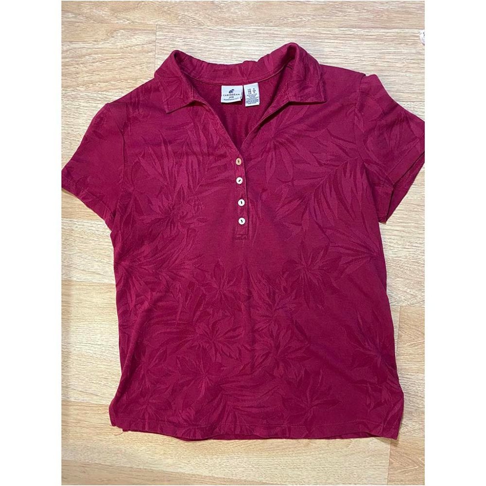 Caribbean Joe Jacquard Tropical Polo Shirt